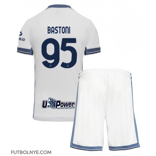 Camiseta Inter Milan Alessandro Bastoni #95 Visitante Equipación para niños 2024-25 manga corta (+ pantalones cortos)